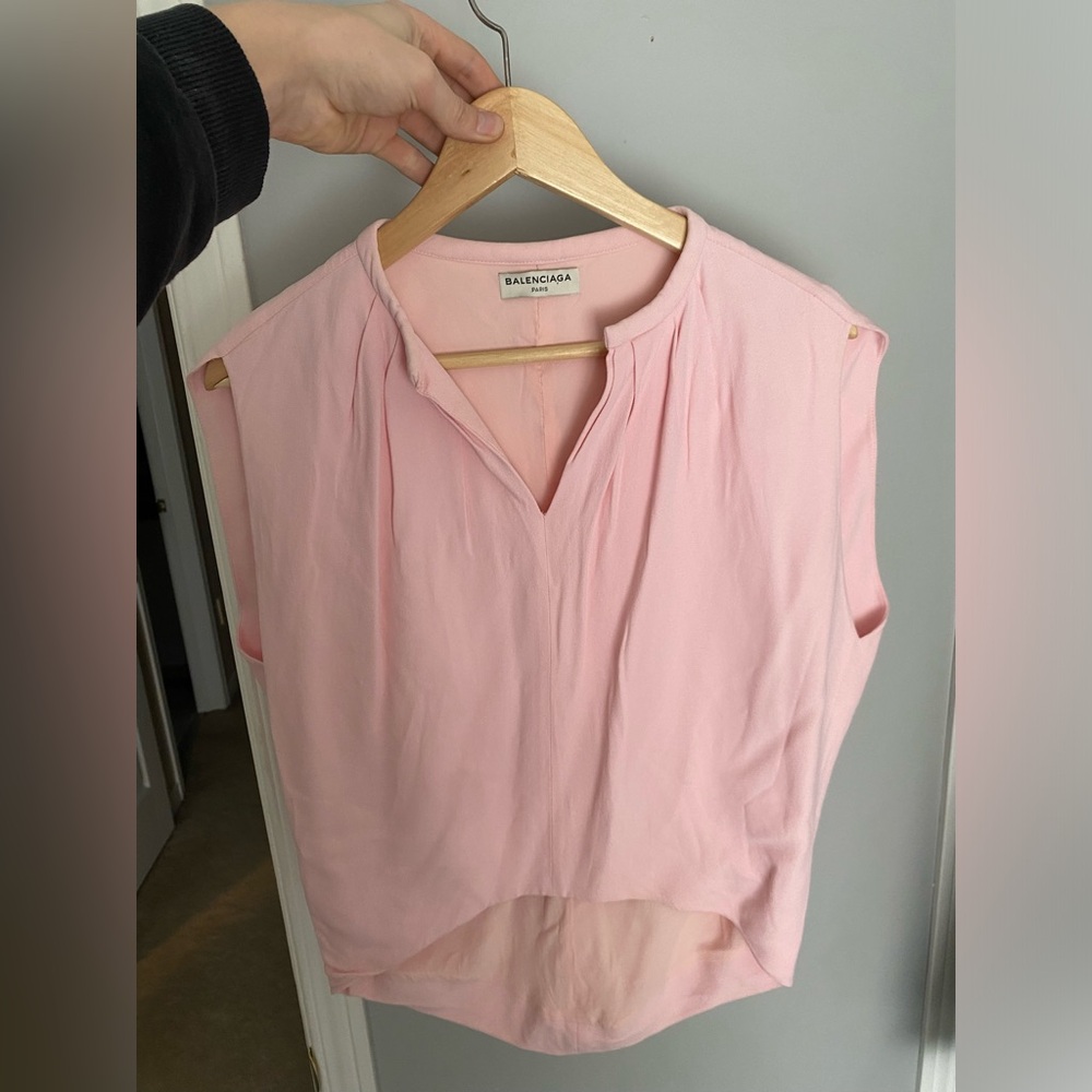 Balenciaga Soft Pink Sleeveless Blouse